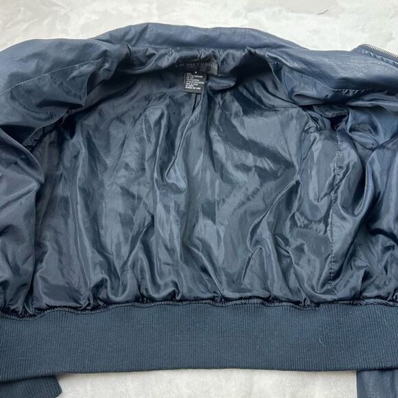 I.B. Diffusion Faux Leather Jacket Women's Size M Black Moto Style - Picture 6 of 11